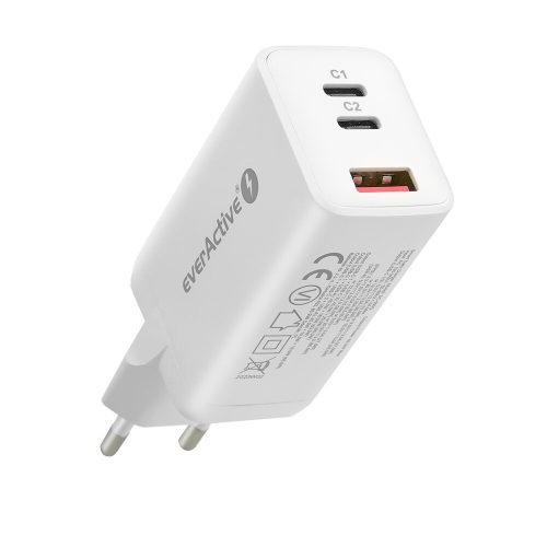 everActive GaN SC-650Q nástenná nabíjačka s USB portom a 2x USB-C PD PPS QC4+ 65W