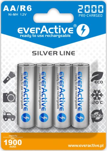 dobíjecí baterie everActive R6 / AA 2000mAh 1,2 V Ni-Mh, 4 ks